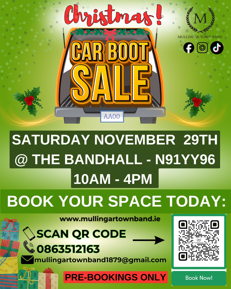 Christmas car boot sale poster