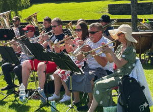 Mullingar Concert Band recital in Mullingar Town Park featuring the trumpet section